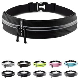 Fitgriff® Marsupio Running - Porta Cellulare Corsa (per Ogni Telefono) per Uomo e Donna - Cintura Jogging per Sportivo, Camminata (Black, 62-90 cm di girovita)