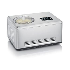 SEVERIN EZ 7405 Gelatiera 2in1, yogurt, display touch LED, contenitore da 2 L, timer, raffreddamento automatico, Gelatiera autorefrigerante, mantiene freddo 30 min, ricettario, acciaio inox