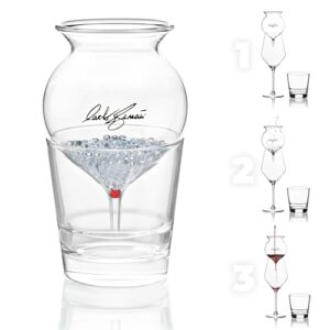Decanterino POP -Decanter per vino e aeratore con scatola regalo in legno Set brevettato con decanter per vino, perline di vetro e aeratore in scatola regalo in legno vetro realizzato a mano in Italia