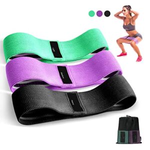 Suright elastici fitness，Fasce Elastico Fitness in Tessuto con 3 Livelli di Resistenza，Bande Elastiche Fitness Antiscivoli per Esercizi Glutei, Yoga, Pilates, Palestra(3 Pezzi)